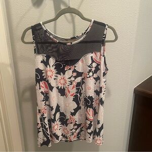 SJS Sleeveless Floral Blouse Women's L